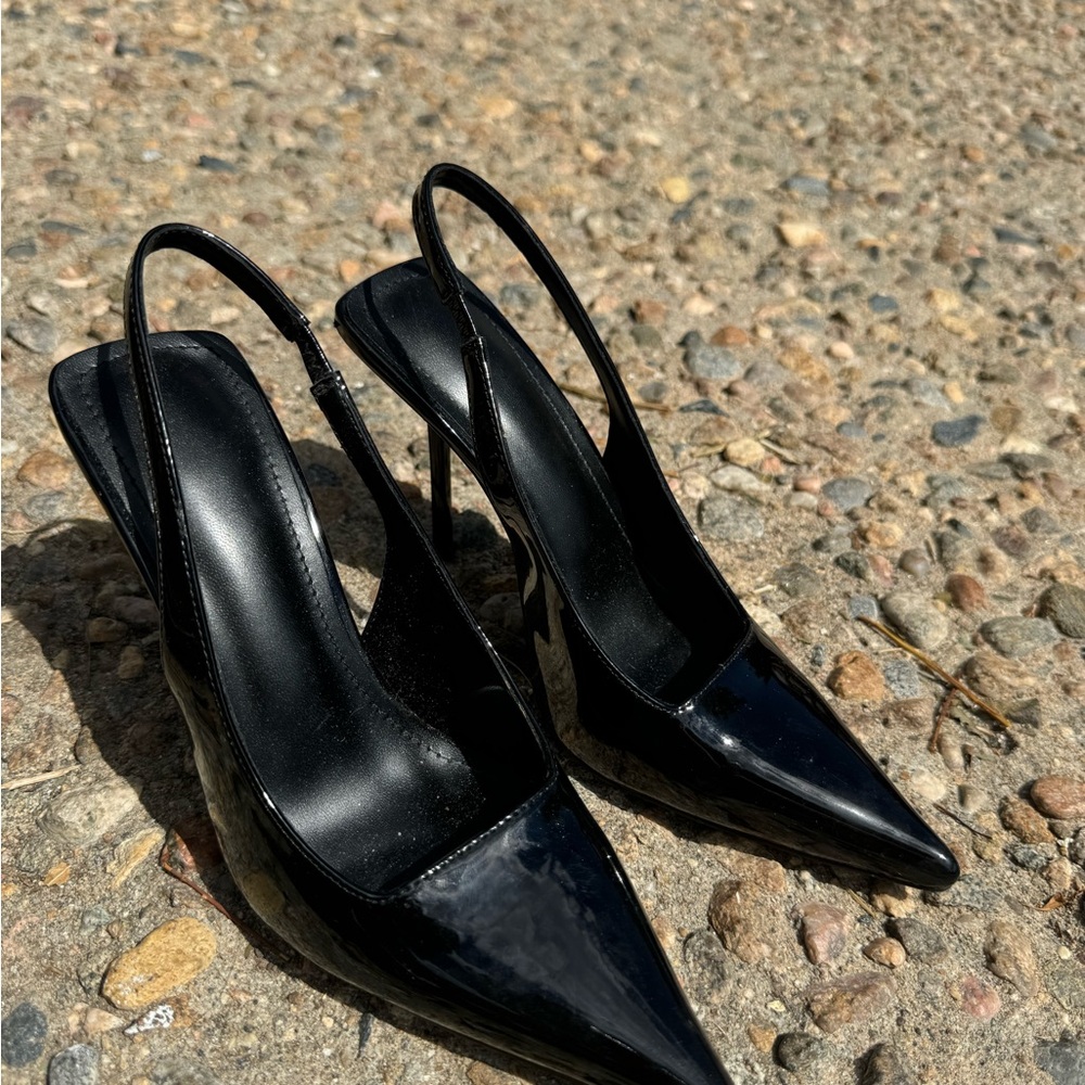 Elegant Black Slingback Heels